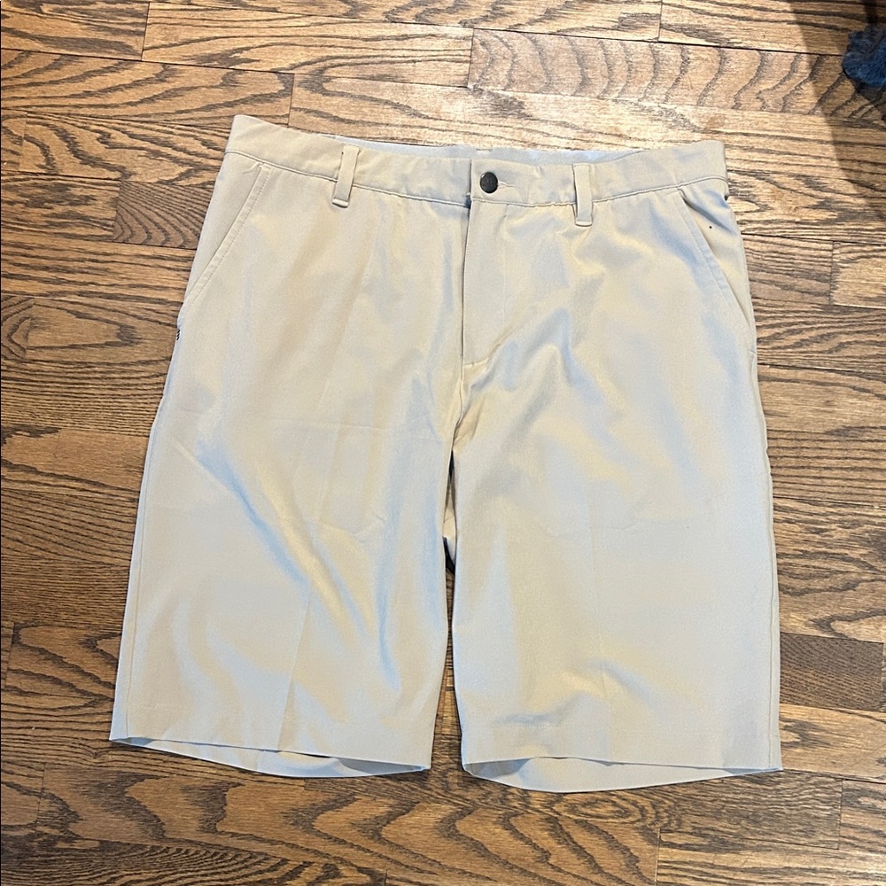 adidas Men's Beige Flat Front Shorts